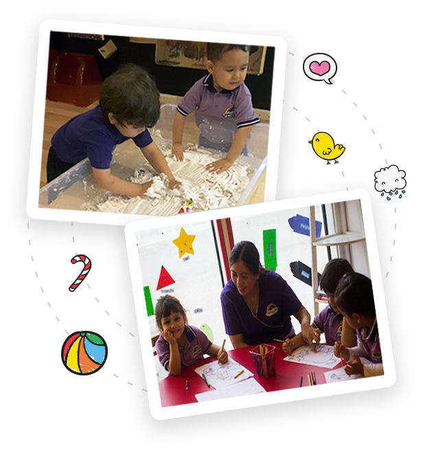 Kids are learning & playing happily at Rainbow valley nursery, Dubai